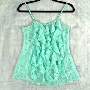 G21 Ruffle Front Cami Top Adjustable Straps